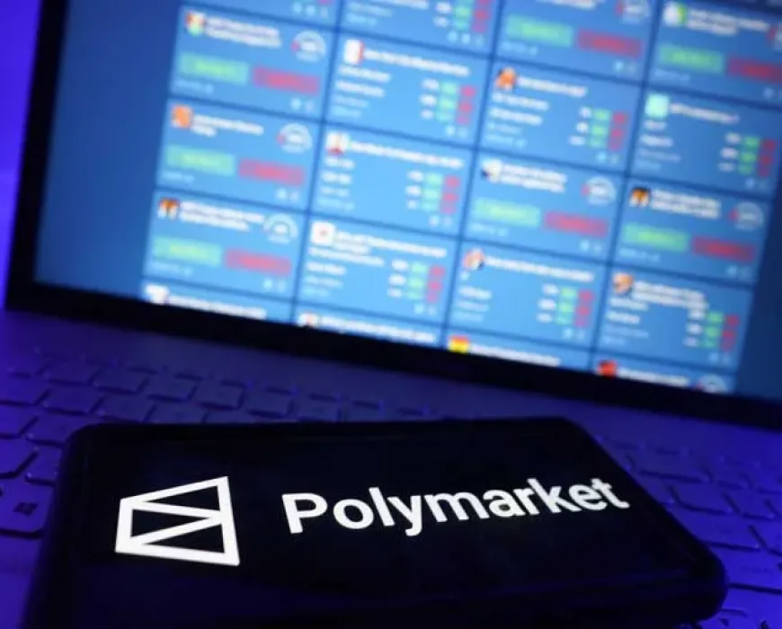 New York City, New York - July 21 2025: Polymarket Logo And Website With Prediction Market Interface On Computer Screen